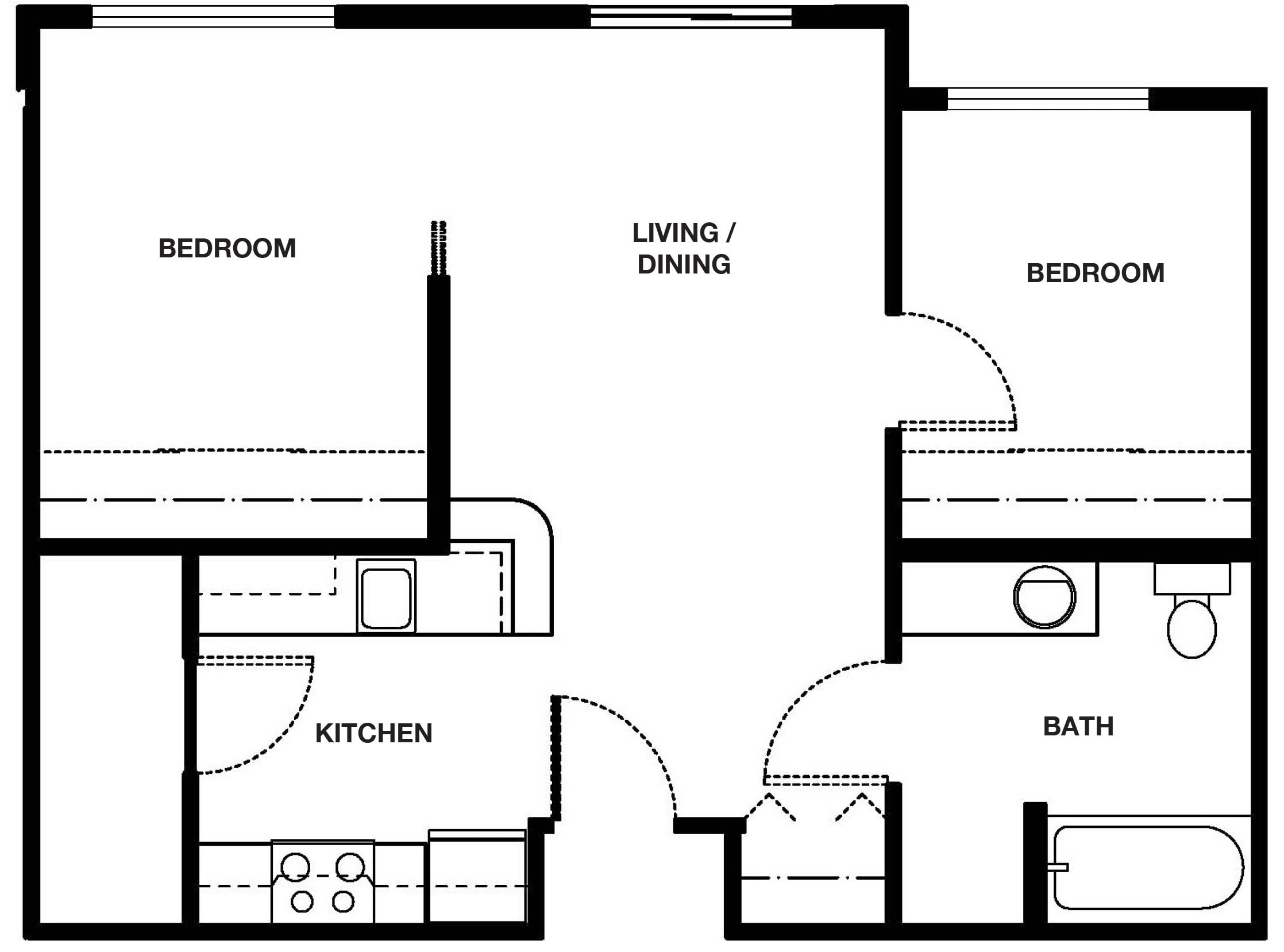 Titus Village Floor Plan 2 Bedroom